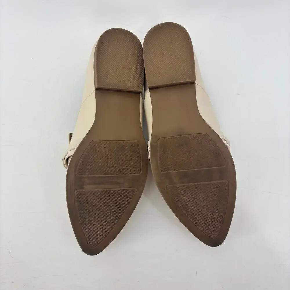 Lauren Conrad Demii Bone Loafers Women’s 8.5 Beige Patent Leather Flats - Picture 6 of 11